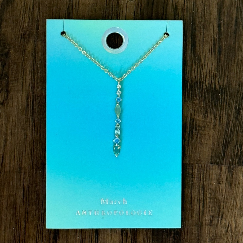 Anthropologie March  birthstone pendant necklace - Picture 4 of 14